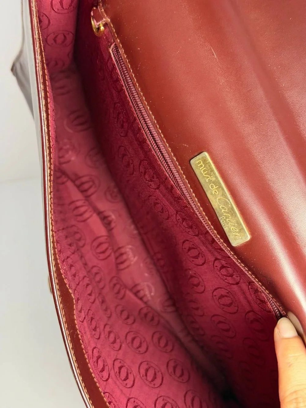 Vintage Cartier Must De Cartier Burgundy Leather Old Money Briefcase